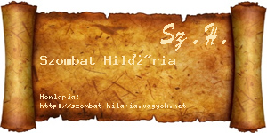 Szombat Hilária névjegykártya